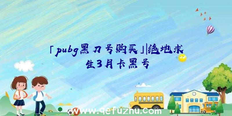 「pubg黑刀号购买」|绝地求生3月卡黑号